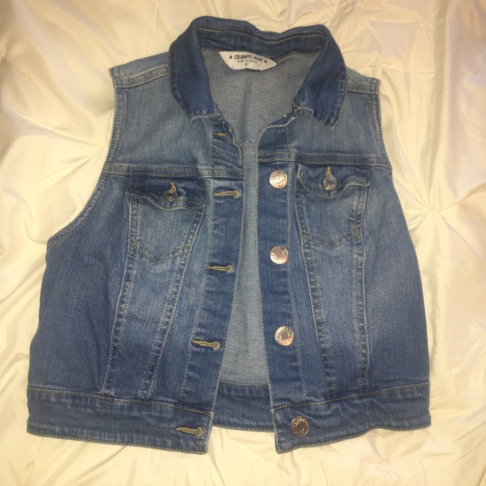 Denim vest.